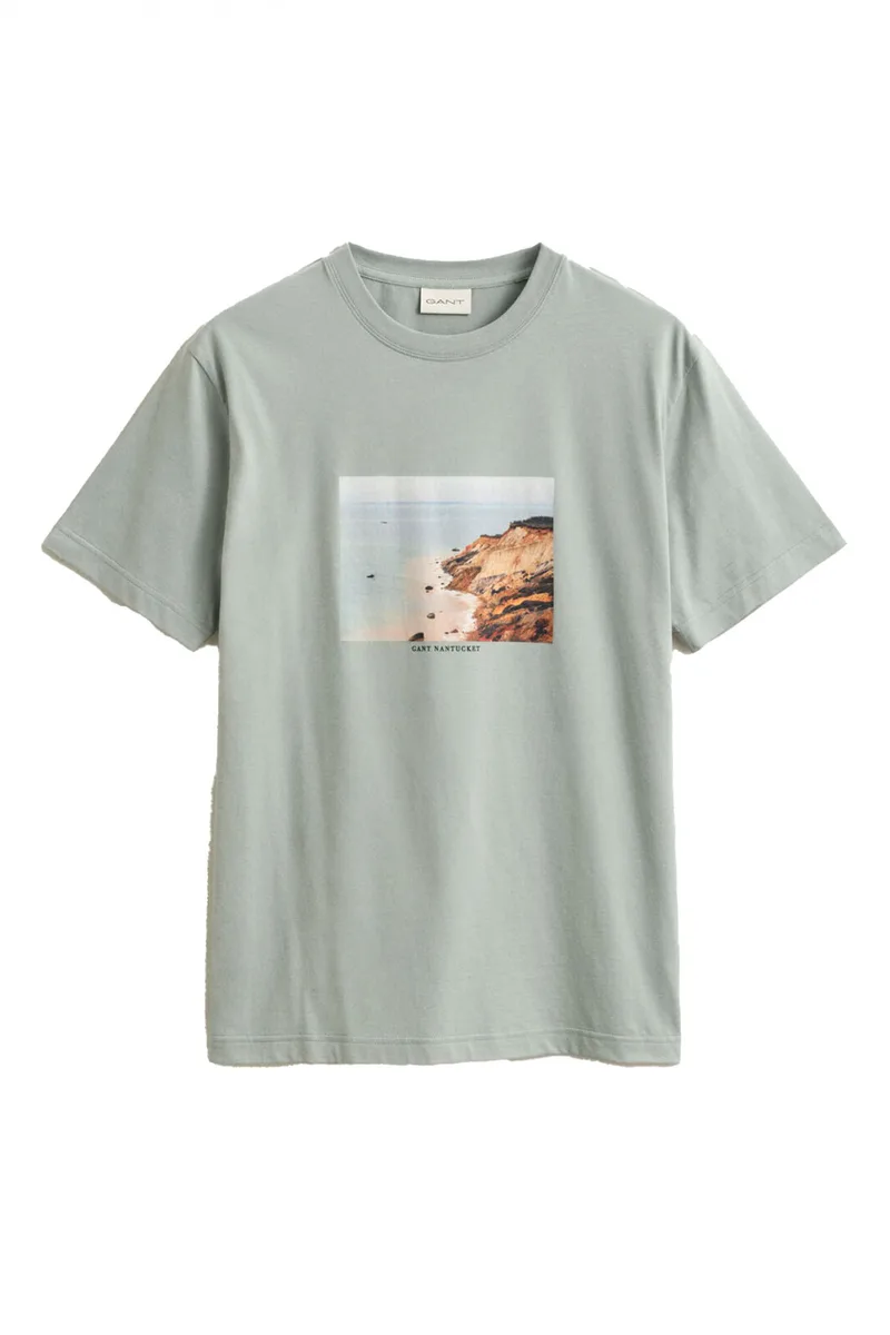 GANT ΜΠΛΟΥΖΑ ΚΜ 10 CHARCOAL SCENERY GRAPHIC T-SHIRT ΧΑΚΙ
