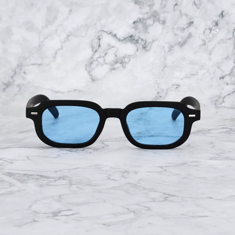 BROOK Tinted Sunglasses | Matt Black | Blue Shades | Explicit Poets Sunglasses