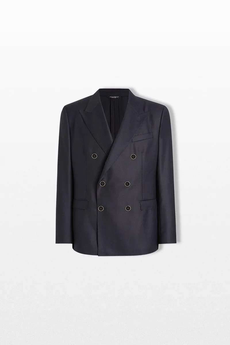 DOLCE&GABBANA Ανδρικό Μπλε Double Breasted Taormina Blazer