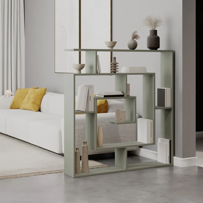 Βιβλιοθήκη Labirent - Ash Green 855Dte5307 (125x128,6x22 cm)