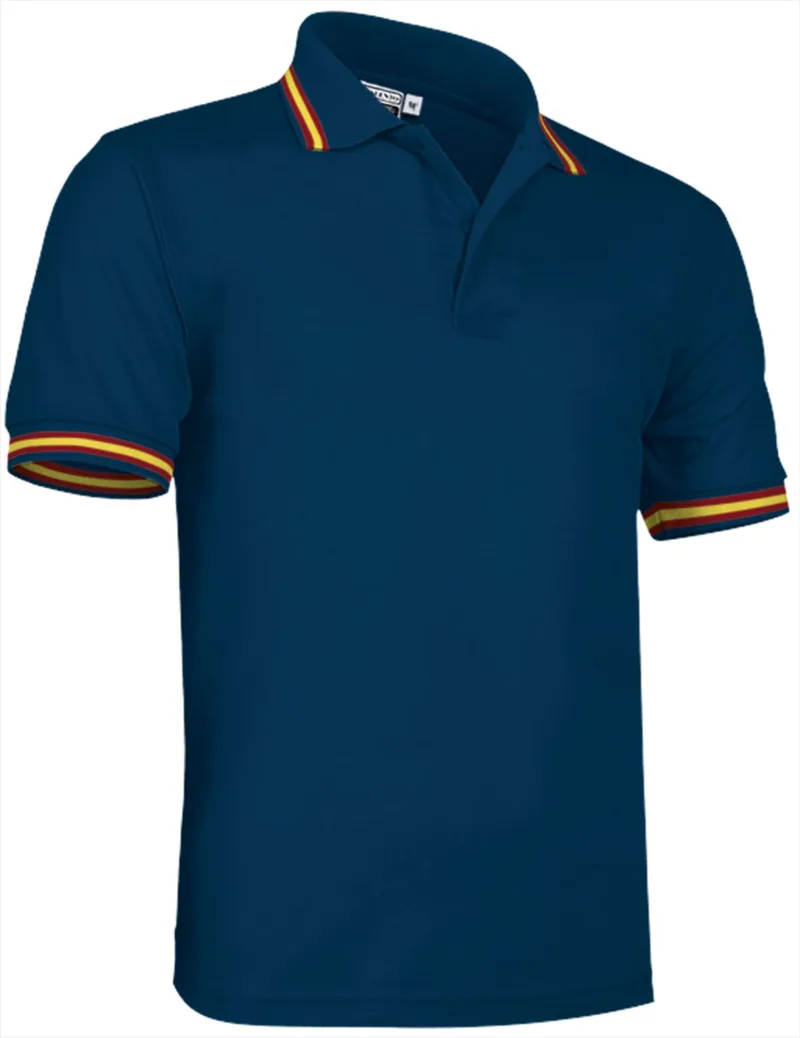 Κοντομάνικο Polo Shirt COMBI Valento POVACOMME Orion Navy Blue-Spanish Flag
