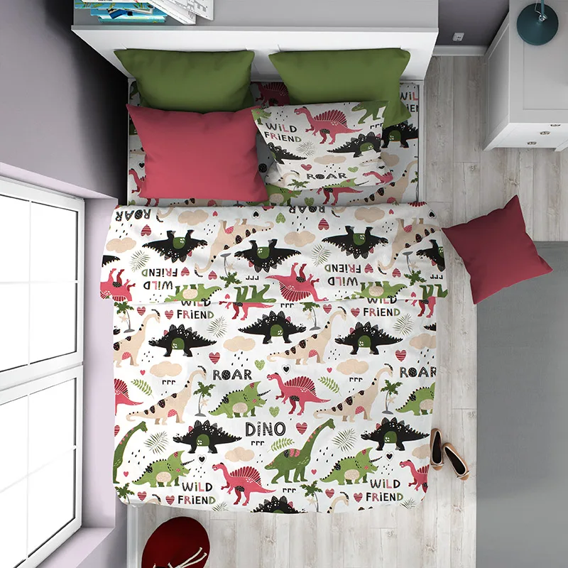 Παπλωματοθήκη Μεμονωμένη Μονή 160X240 Dimcol Dinosaur 518 (160x240)