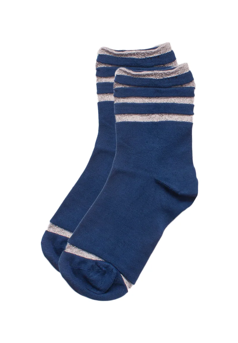 Κάλτσες γυναικείες Bamboo Soft ημίκοντες Lurex 28610-Μπλε
