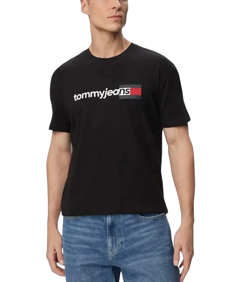 Ανδρικό T-shirt Μαύρο Tommy Jeans DM0DM23406-BDS