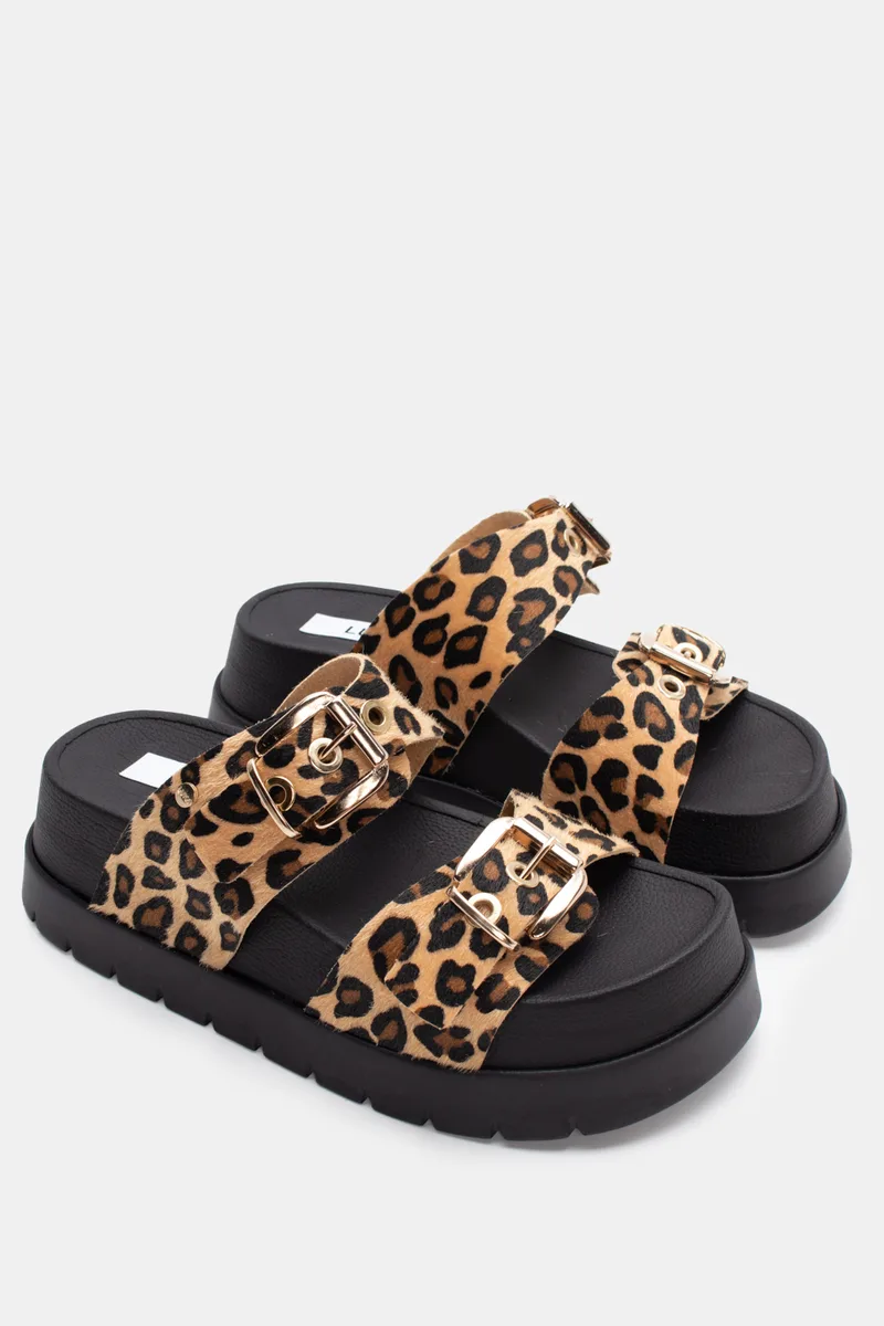 LUIGI DESIGN - Πλατφόρμες με Διπλές Τόκες - Animal Print