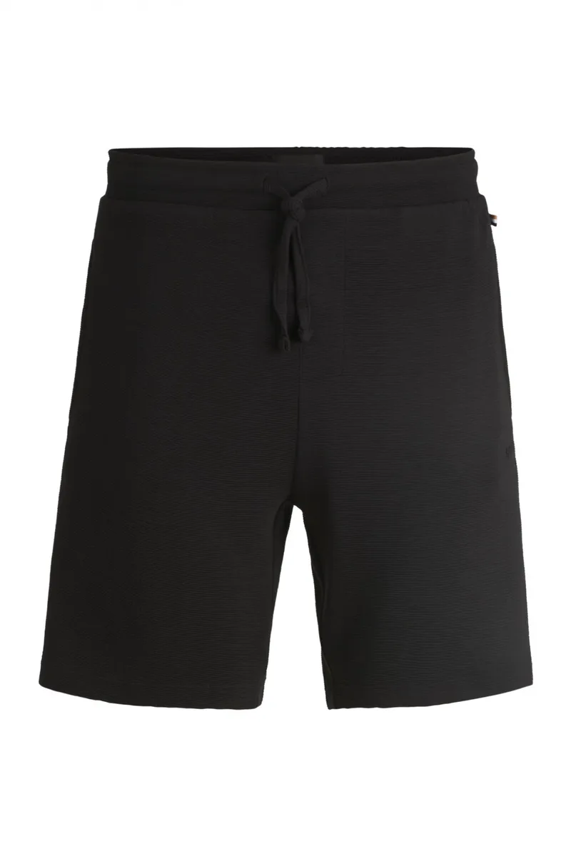 BOSS HOMEWEAR ΒΕΡΜΟΥΔΑ ΦΟΥΤΕΡ RIB SHORTS ΜΑΥΡΟ