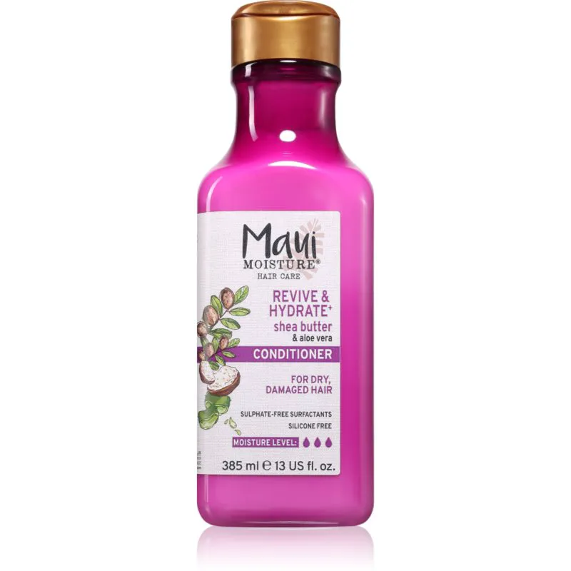 Maui Moisture Revive & Hydrate + Shea Butter & Aloe Vera ενυδατικό μαλακτικό για ξηρά και κατεστραμμένα μαλλιά 385 ml