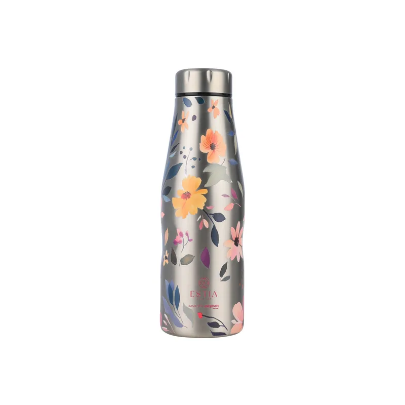 ESTIA ΘΕΡΜΟΣ TRAVEL FLASK SAVE THE AEGEAN 500ml SILVER BOTANIC