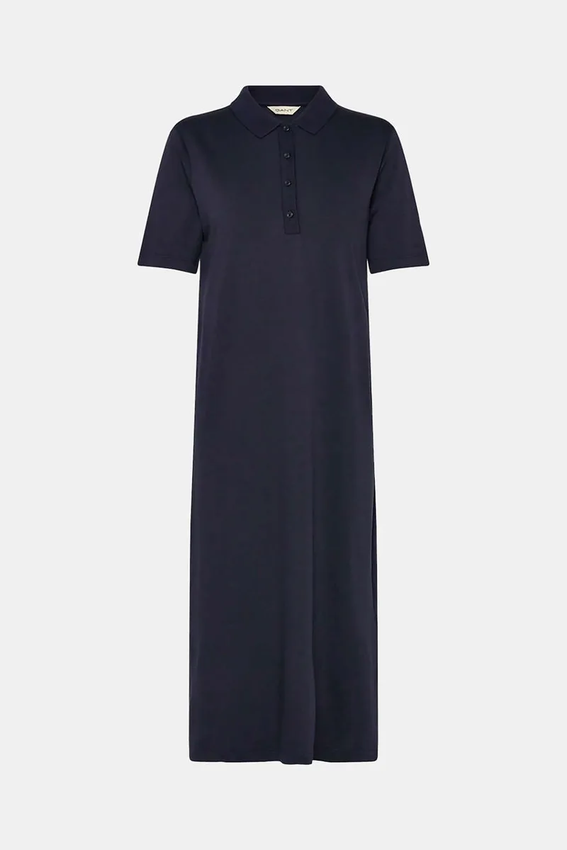 Gant γυναικείο midi φόρεμα πόλο Regular Fit - 4201433 Μπλε Σκούρο