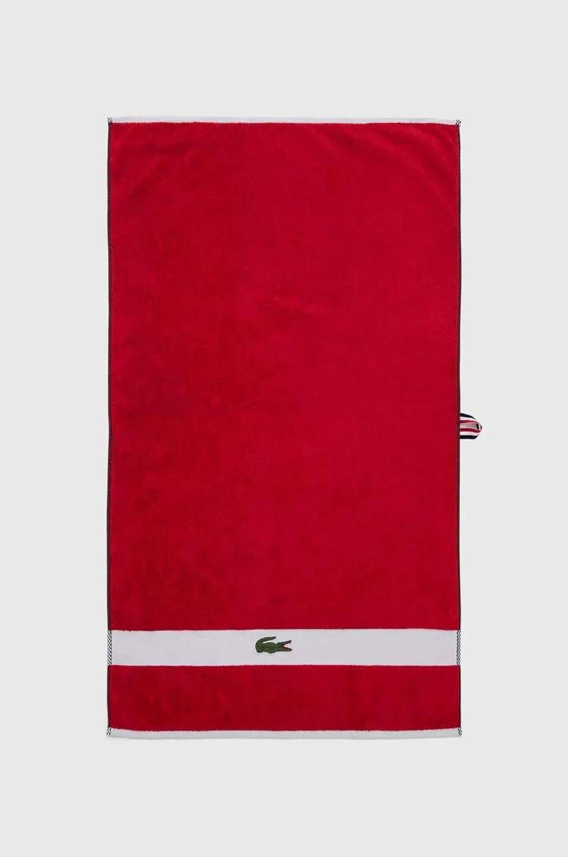 Μικρή βαμβακερή πετσέτα Lacoste L Casual Rouge 55 x 100 cm