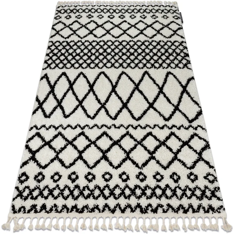 Χαλιά Rugsx Χαλί BERBER SAFI N9040 λευκό / μαύρο 240x330 cm