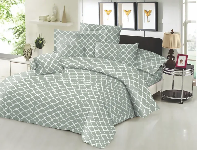 Σεντόνι ΚΟΜΒΟΣ Cotton Line NEW Printed Montana Olive Διπλό με λάστιχο 150x200+22