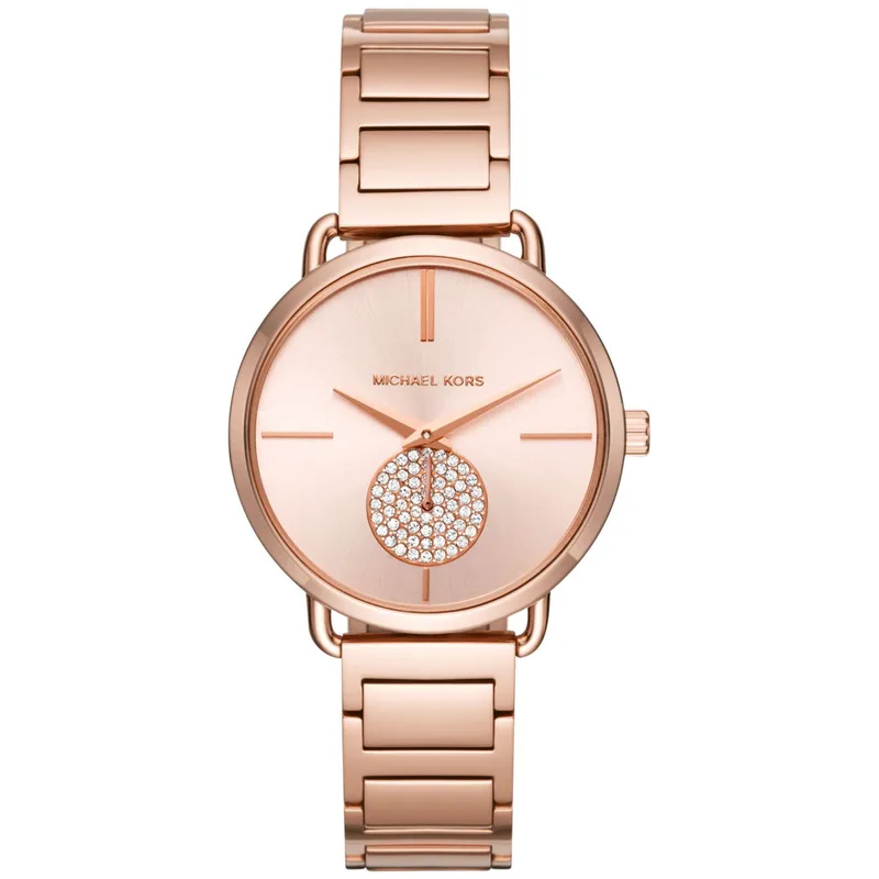 MICHAEL KORS Portia Crystals Rose Χρυσό Stainless Steel Bracelet MK3640