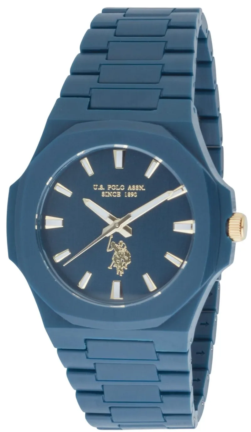 U.S. POLO Gabriel Men's - USP7298BL, Blue case with Plastic Bracelet