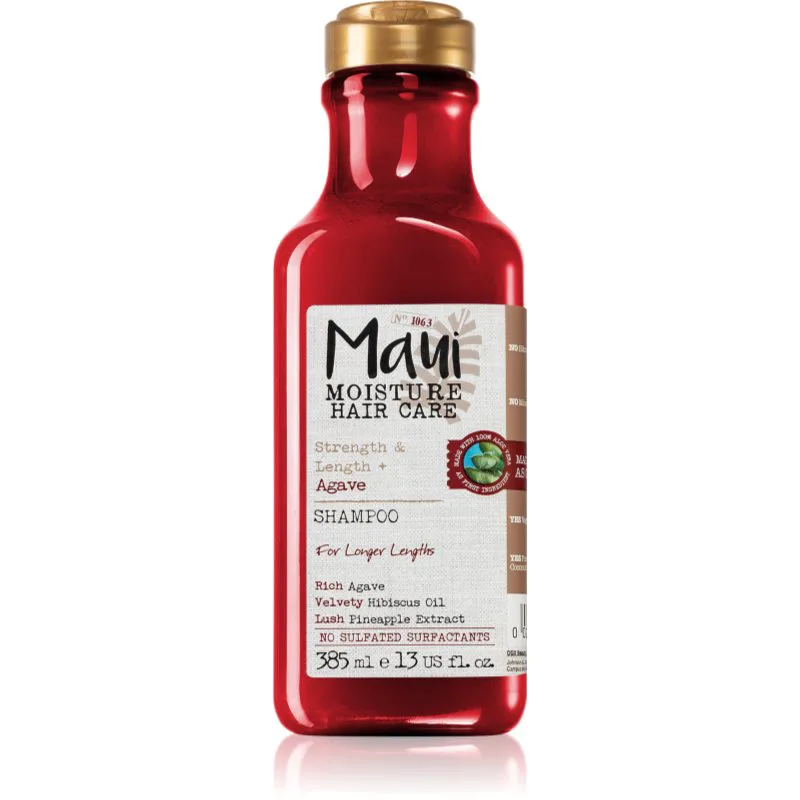 Maui Moisture Strength & Lenght + Agave δυναμωτικό σαμπουάν για χημικά επεξεργασμένα μαλλιά 385 ml