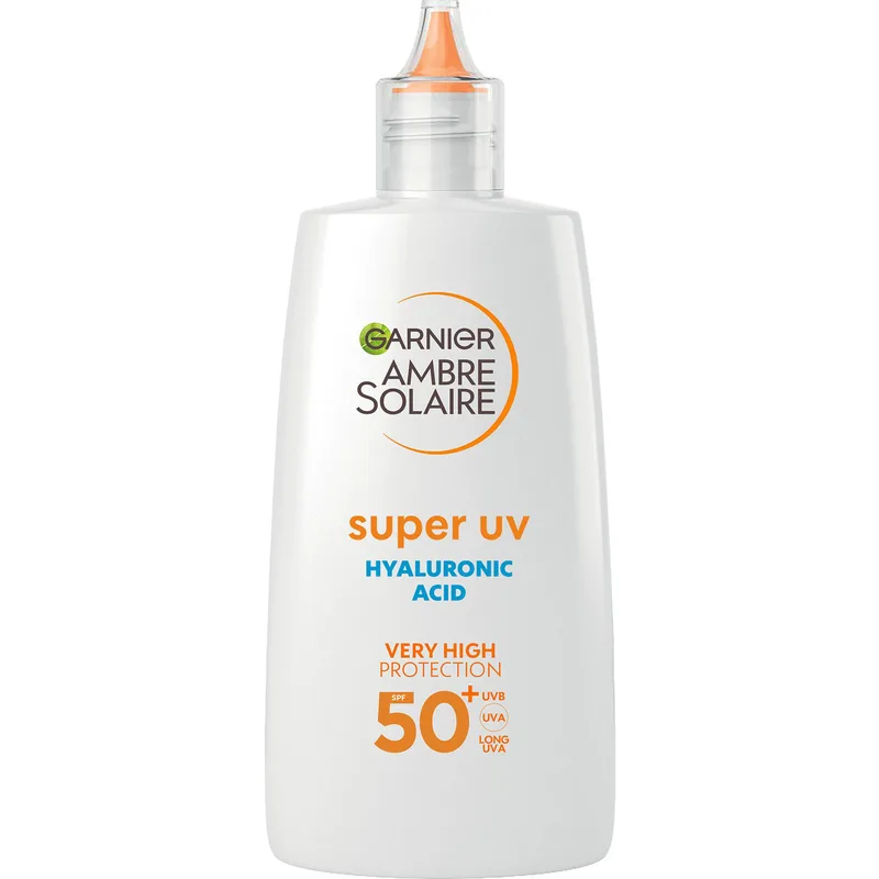 Garnier Ambre Solaire Super UV Hydrating Face Fluid with Hyaluronic Acid Spf50+ Ενυδατική Αντηλιακή Προσώπου Πολύ Υψηλής Προστασίας με Υαλουρονικό Οξύ 40ml