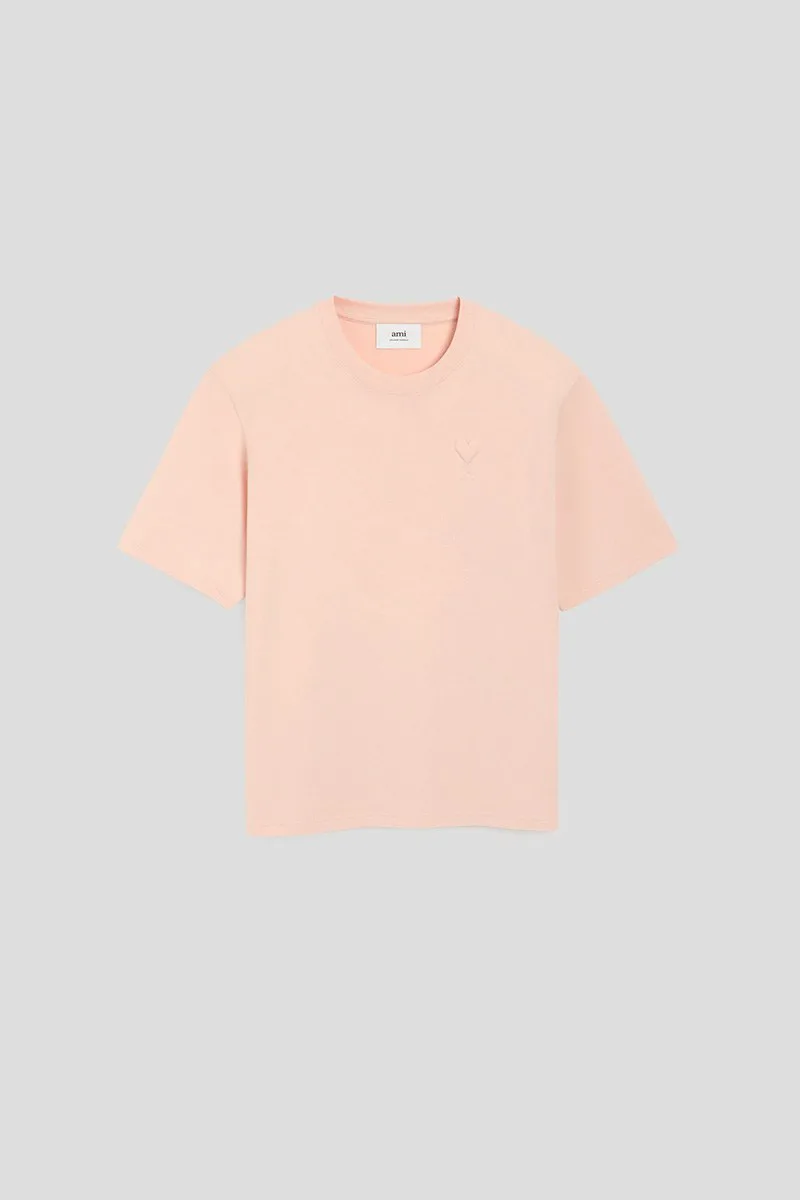 AMI PARIS Ανδρικό Ροζ Ami De Coeur Embossed T-Shirt