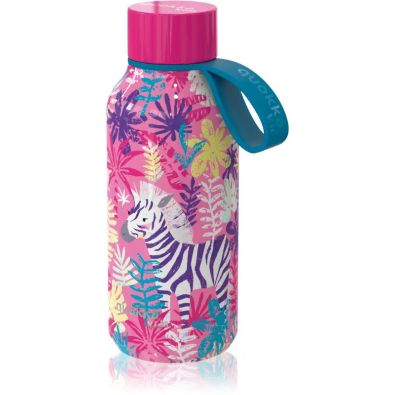 Quokka Solid Kids θερμός με άγκιστρο Zebras 330 ml