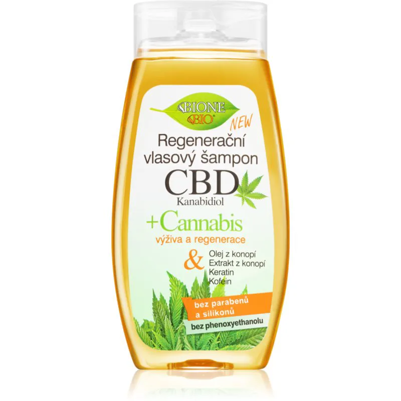 Bione Cosmetics Cannabis CBD αναγεννητικό σαμπουάν με CBD 260 μλ