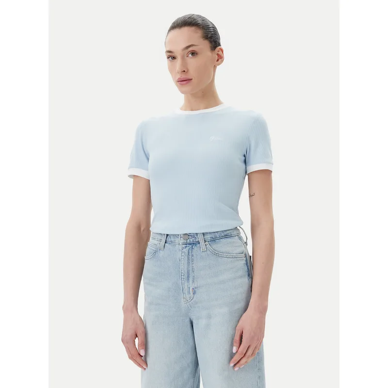 Guess T-Shirt V5GP08 KCRN2 Γαλάζιο Regular Fit