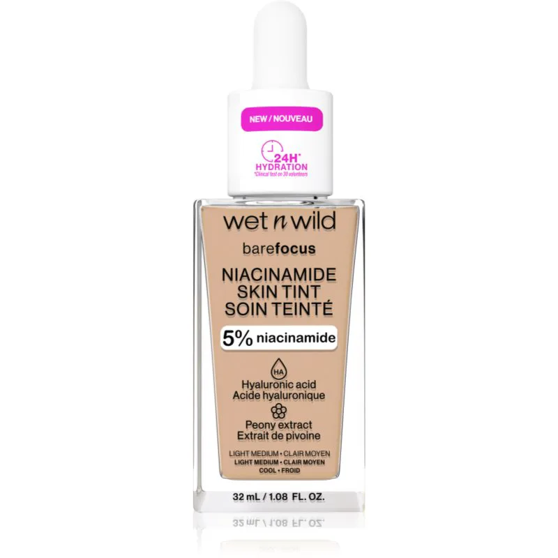 Wet n Wild BareFocus Niacinamide Skin Tint ελαφρύ ενυδατικό μεικ απ απόχρωση Light Medium (Cool) 32 ml