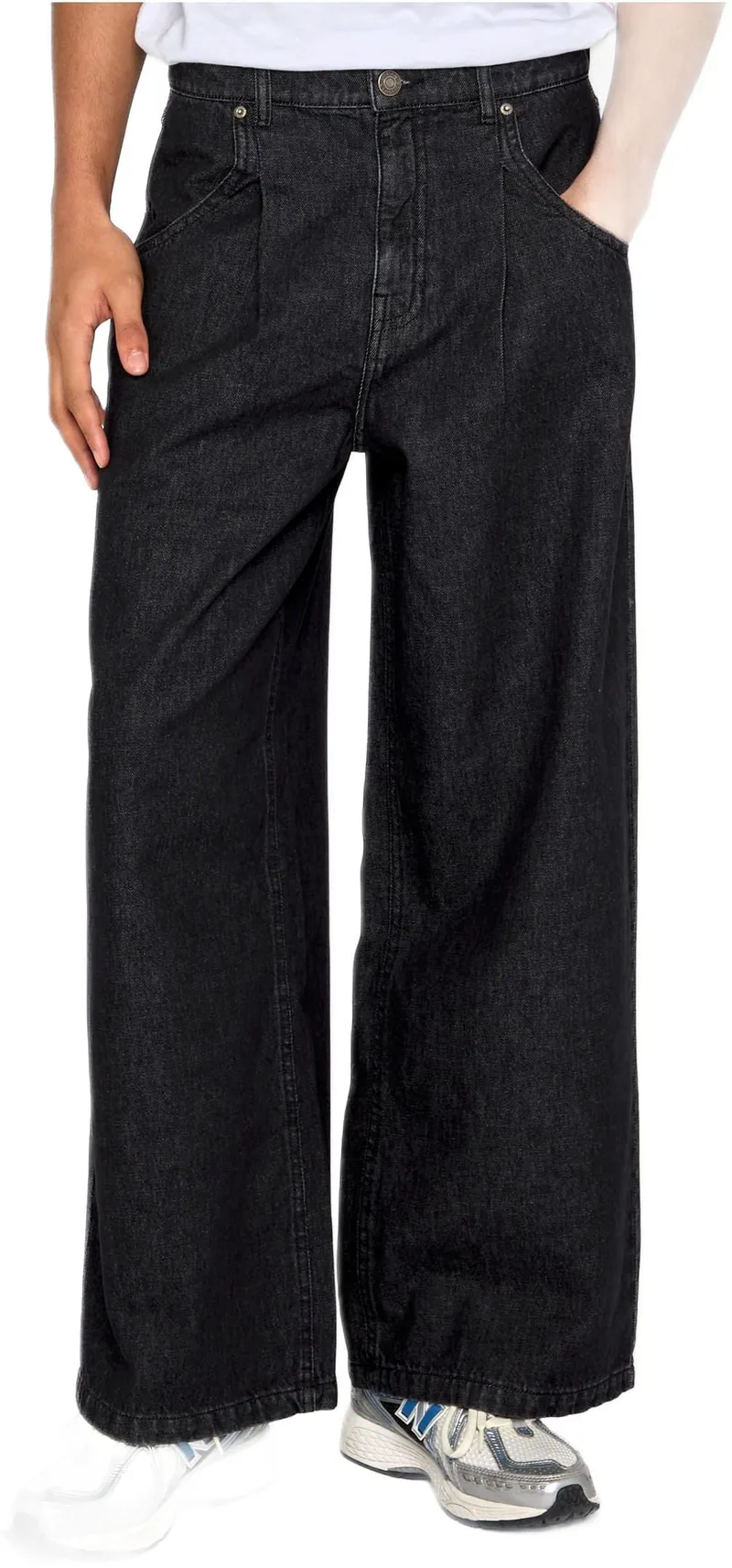 Pleated Jeans With Long pocket Urban Classics TB8033-00709 black washed