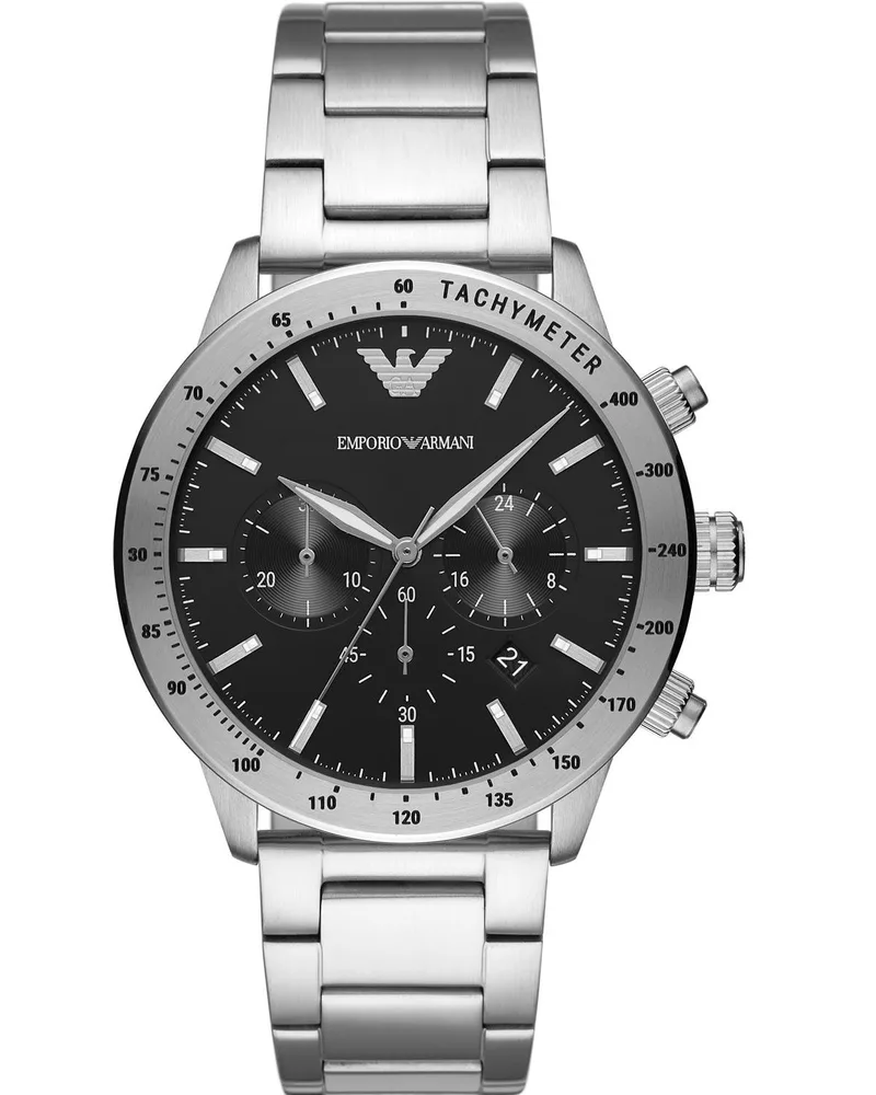 EMPORIO ARMANI Mens Chronograph - AR11241, Silver case with Stainless Steel Bracelet