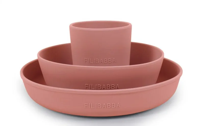 Filibabba Silicone Dinner Set – Rose