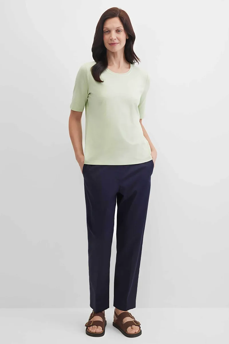 Gerry Weber γυναικείο παντελόνι cropped Tapered Fit - N67102104046 Μπλε Σκούρο