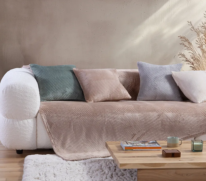 Ριχτάρι Τριθέσιου Καναπέ 180x300 Nef-Nef Homeware Dakari Μπεζ