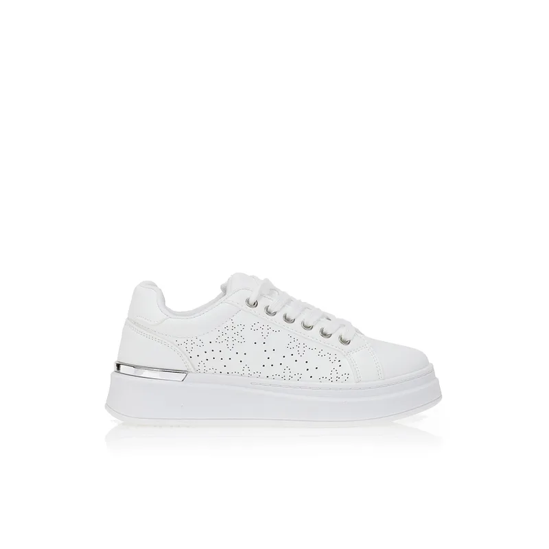 Sneakers με διάτρητο σχέδιο ΛΕΥΚΟ