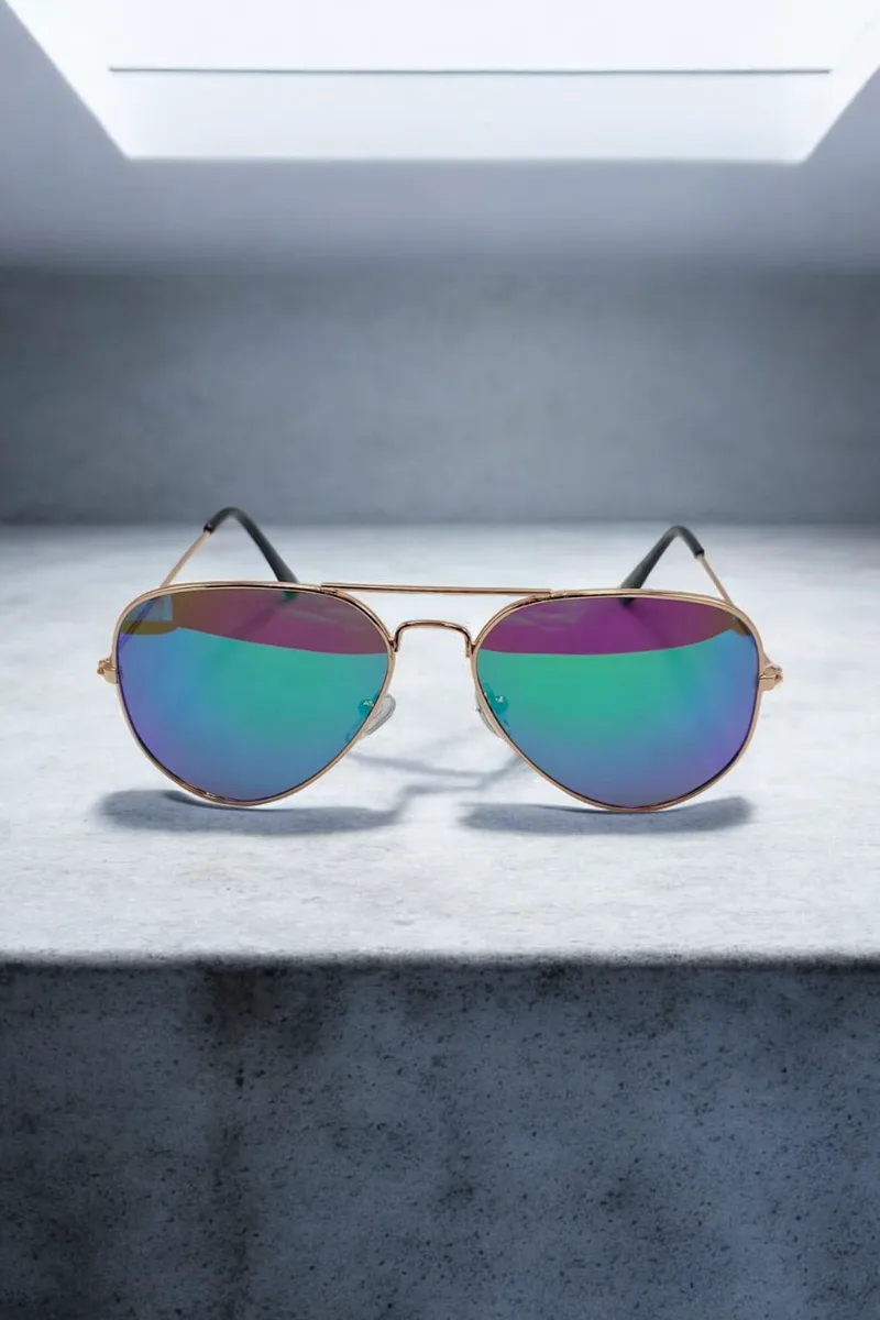 ΓΥΑΛΙΑ ΗΛΙΟΥ POLARIZED ΣΕ ΣΤΥΛ AVIATOR ΧΡΥΣΟ ΜΕΤΑΛΛΙΚΟ ΣΚΕΛΕΤΟ ΜΕ ΚΑΘΡΕΠΤΗ ΜΩΒ-ΠΡΑΣΙΝΟ ΦΑΚΟ