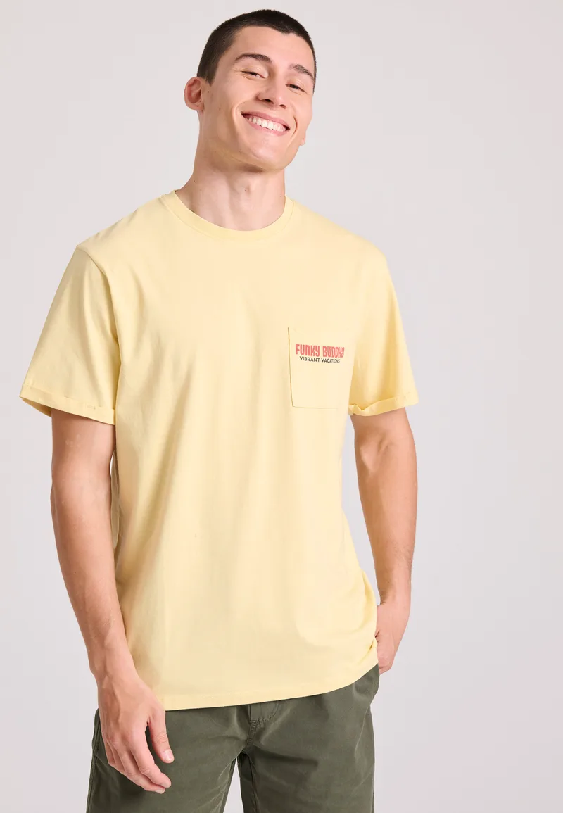 T-shirt με tropical τύπωμα από οργανικό βαμβάκι