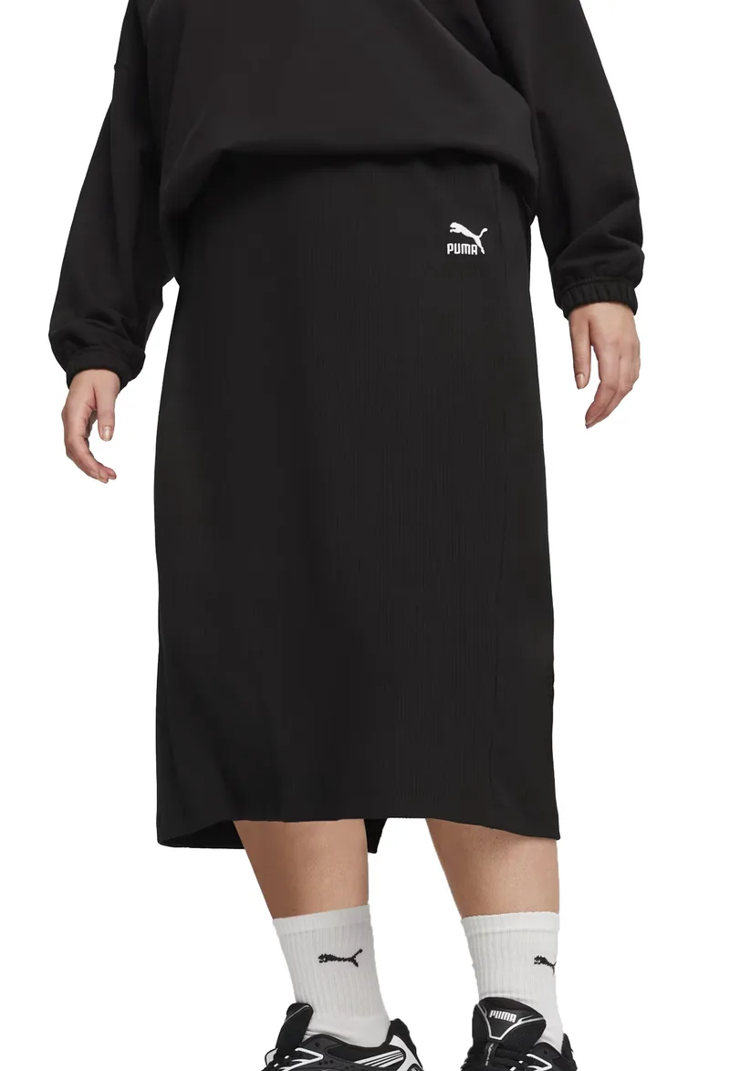 Αθλητική Φούστα Puma Classics Ribbed Midi 624265-01 Γυναικείο