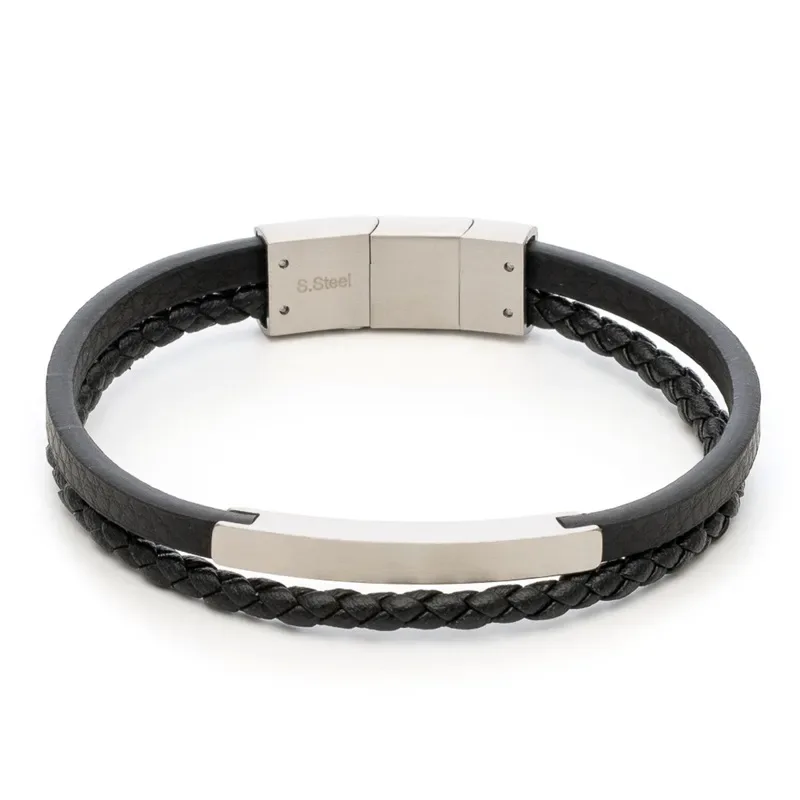 Διπλό βραχιόλι ταυτότητα Visetti stainless steel 61C-BR381SB 61C-BR381SB Ατσάλι