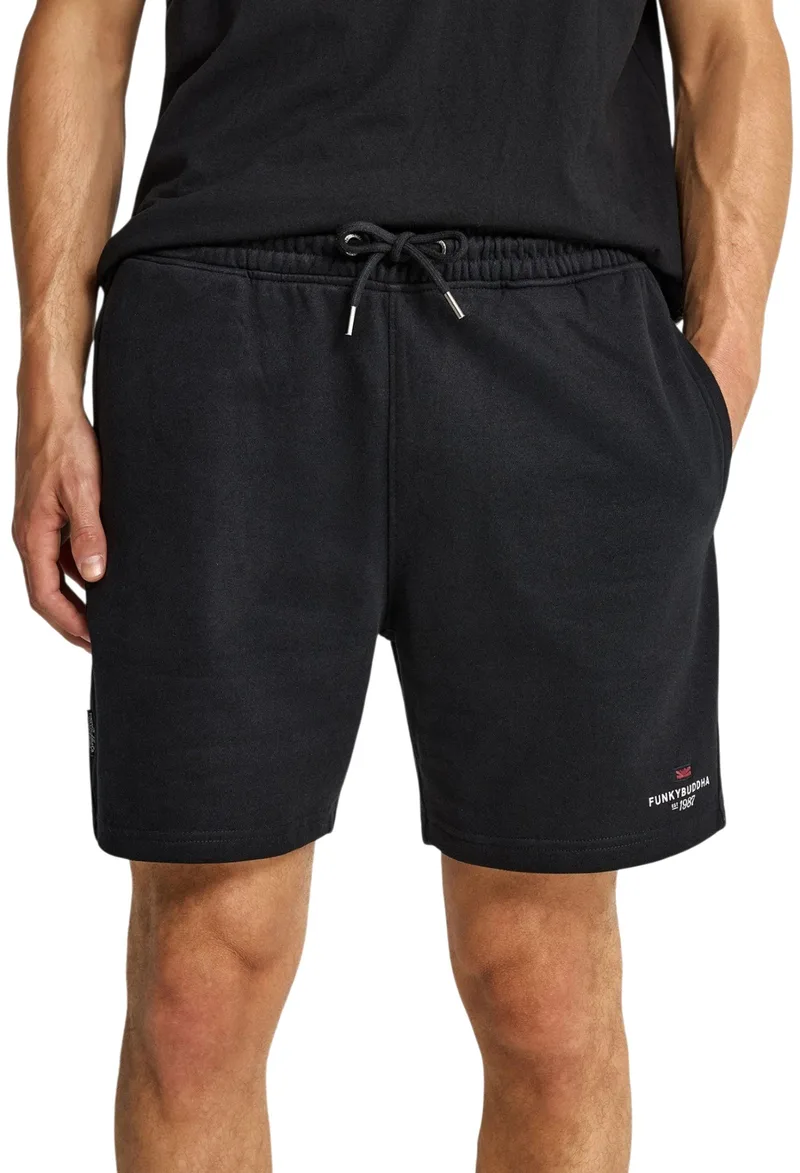 Βερμούδα Funky Buddha Αθλητική Με Λογότυπο FBM013-054-03-BLACK Ανδρικό