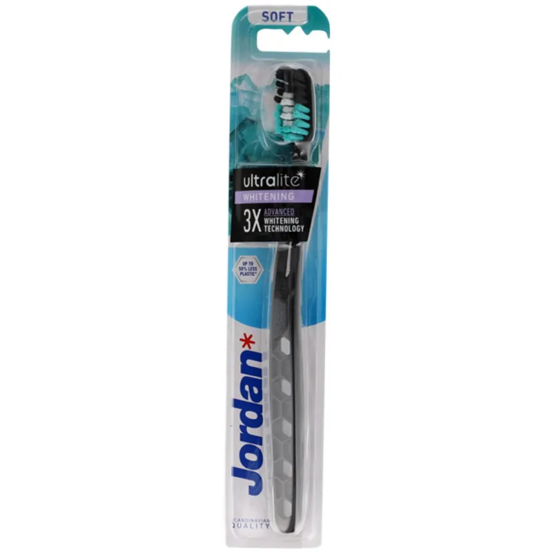 Jordan Ultralite 3x Advanced Whitening Soft Toothbrush Μαλακή Οδοντόβουρτσα για Λεύκανση με Ίνες 1 Τεμάχιο - Μαύρο