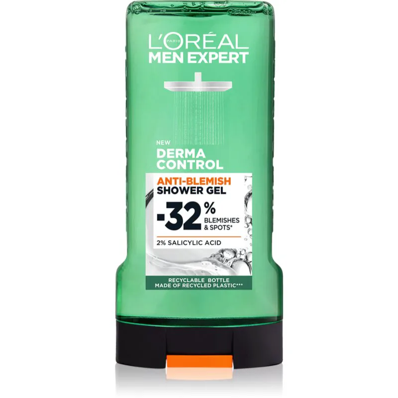 L’Oréal Paris Men Expert Derma Control τζελ για ντους κατά της ακμής 300 ml