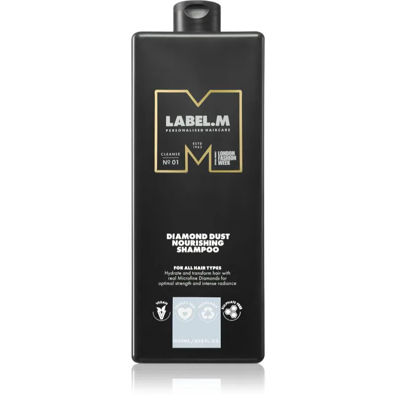 label.m Diamond Dust Nourishing Shampoo θρεπτικό σαμπουάν για όλους τους τύπους μαλλιών 1000 ml