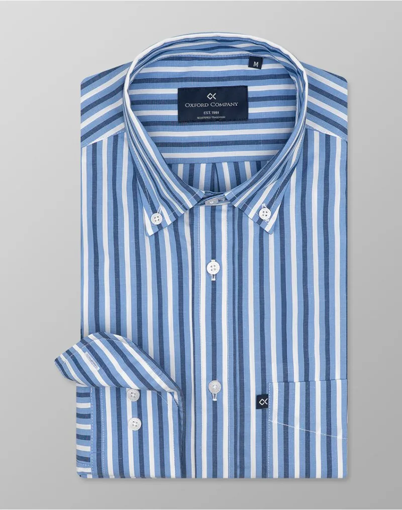 OXFORD COMPANY BUTTON DOWN 95%BAMBAKI-5%LYCRA ΥΠΟΚΑΜΙΣΟ M123-BZ10.01-01 Blue