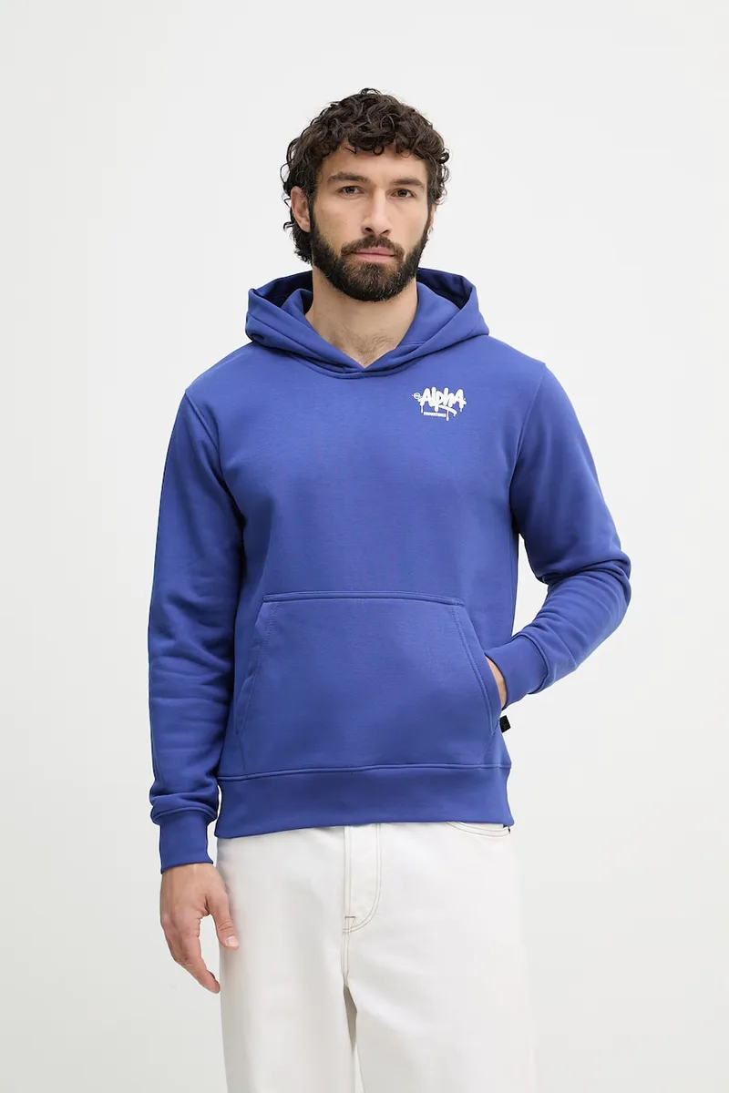 Alpha Industries μπλούζα με κουκούλα ανδρική βαμβακερή Signature