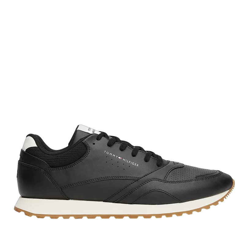 Ανδρικά Δερμάτινα Sneakers Μαύρα Tommy Hilfiger FM0FM05512-BDS