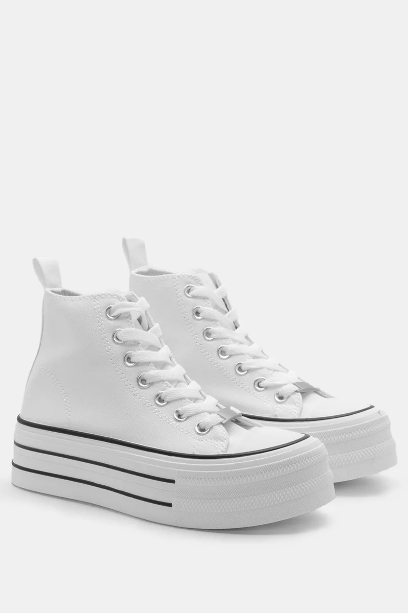 Sneakers Μποτάκια Δίσολα - Λευκό