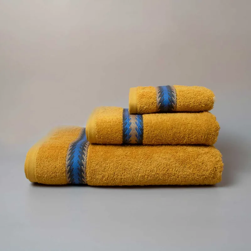 Πετσέτες Μπάνιου (Σετ 3τμχ) White Fabric Aimi Yellow 550gsm