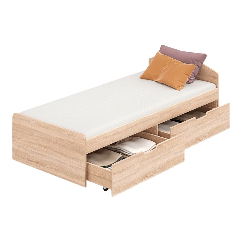 Κρεβάτι Regan pakoworld με συρτάρια σε oak απόχρωση 90x200εκ - PAKO WORLD - 184-000117