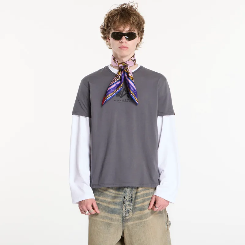 T-shirt Alpha Industries Basic T-Shirt Contrast Stitch Grey Black/ Black S