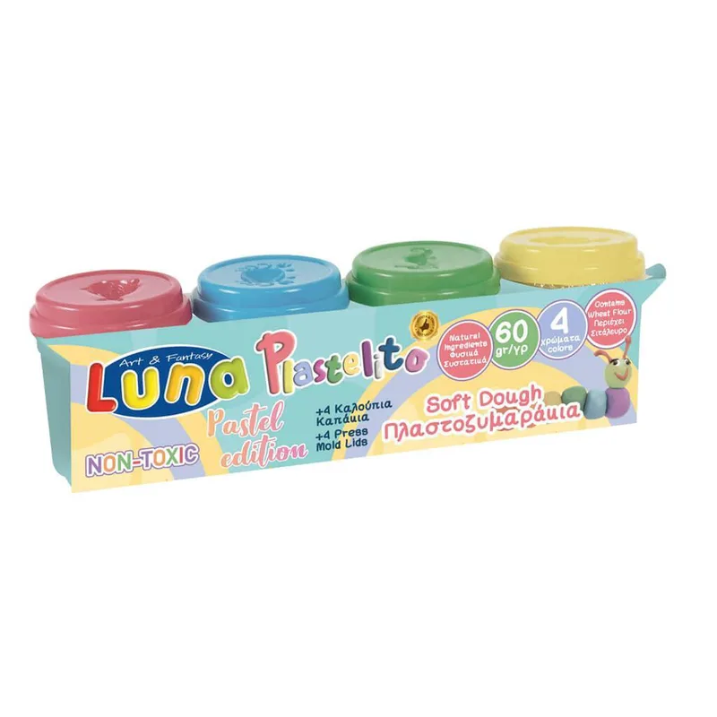 ΠΛΑΣΤΟΖΥΜΑΡΑΚΙ PASTEL 60gr 4 ΧΡΩΜΑΤΑ LUNA