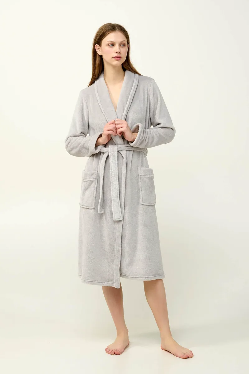 Vamp Γυναικεία Σταυρωτή Ρόμπα Fleece