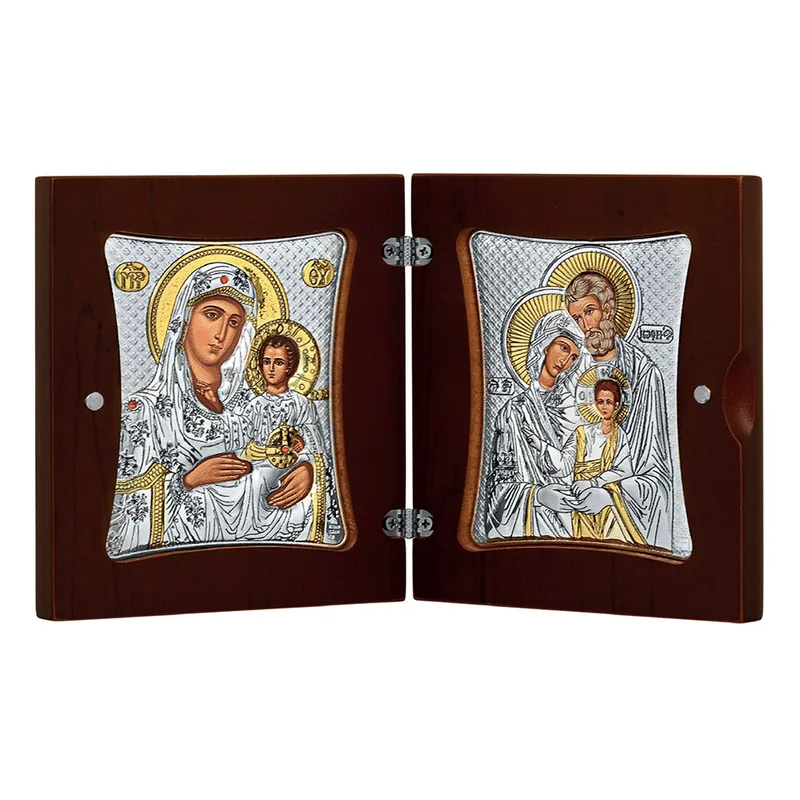 Ασημένια Εικόνα Δίπτυχο Αγίων MA-E1400-1-1X