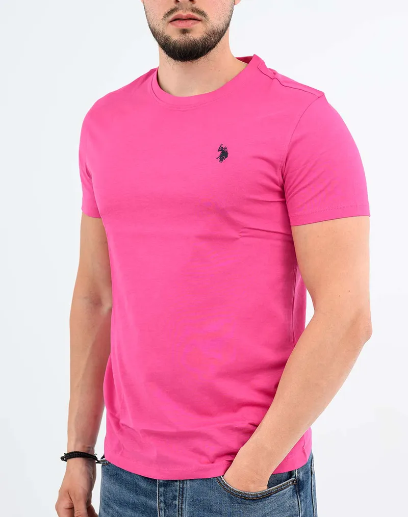 US POLO ASSN MICK 000148 EH33 T-SHIRT SS ΜΠΛΟΥΖΑ ΑΝΔΡΙΚΟ. US43154015P400-157 Fuchsia